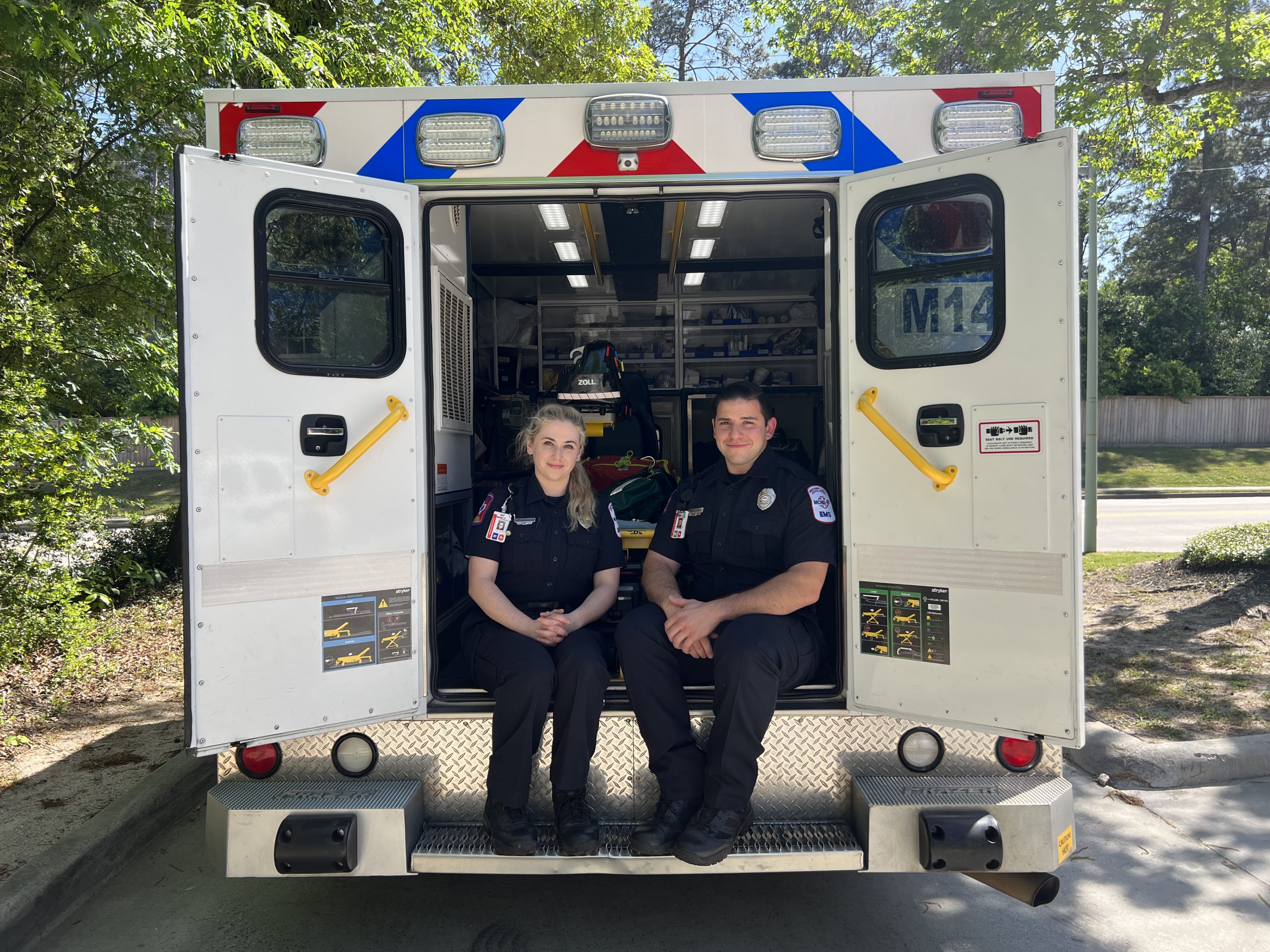 First responders in ambulance